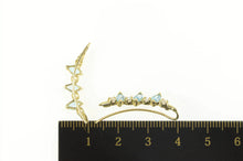 Load image into Gallery viewer, 14K Marquise Blue Topaz Curved CZ Drop Dangle Earrings Yellow Gold