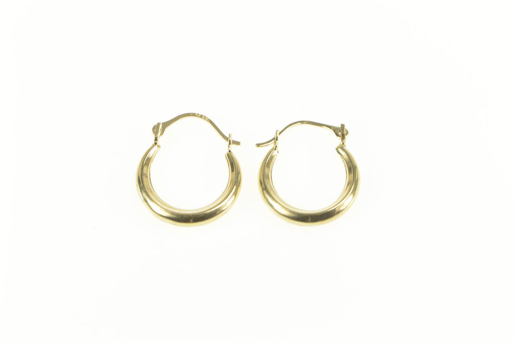 10K Simple 15mm Classic Hollow Puffy Hoop Earrings Yellow Gold
