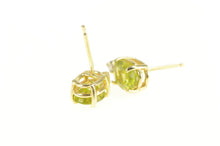 Load image into Gallery viewer, 10K Oval Peridot Diamond Accent Classic Stud Earrings Yellow Gold