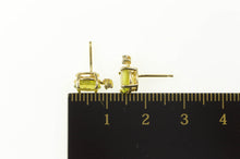 Load image into Gallery viewer, 10K Oval Peridot Diamond Accent Classic Stud Earrings Yellow Gold