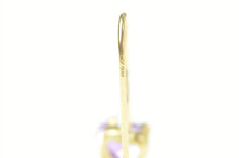 Load image into Gallery viewer, 14K Heart Amethyst Solitaire Classic Dangle Earrings Yellow Gold