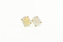 Load image into Gallery viewer, 14K Oval Natural Opal Classic Statement Stud Earrings Yellow Gold