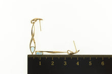 Load image into Gallery viewer, 14K Pear Blue Topaz Solitaire Dangle Twist Drop Earrings Yellow Gold
