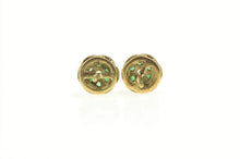 Load image into Gallery viewer, 14K Emerald Flower Diamond Accent Stud Earrings Yellow Gold