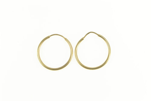 14K 21.3mm Classic Hoop Simple Hollow Fashion Earrings Yellow Gold
