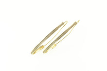 Load image into Gallery viewer, 10K Two Tone Textured Grooved Squared Hoop Earrings Yellow Gold