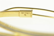 Load image into Gallery viewer, 10K Two Tone Textured Grooved Squared Hoop Earrings Yellow Gold