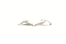 Load image into Gallery viewer, 14K Diamond Layered Curved Semi Hoop Statement Earrings White Gold