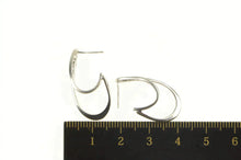 Load image into Gallery viewer, 14K Diamond Layered Curved Semi Hoop Statement Earrings White Gold
