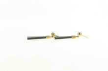 Load image into Gallery viewer, 14K 1960&#39;s Squared Black Onyx Geometric Dangle Earrings Yellow Gold
