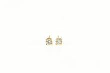 Load image into Gallery viewer, 14K Diamond Solitaire Classic Simple Stud Earrings Yellow Gold