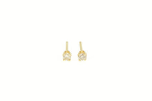 Load image into Gallery viewer, 14K Simple Classic Diamond Solitaire Stud Earrings Yellow Gold