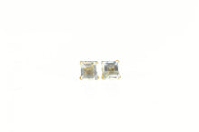 Load image into Gallery viewer, 14K Princess Solitaire Squared Earrings Stud Yellow Gold