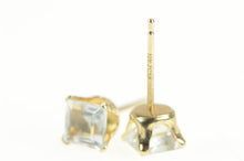 Load image into Gallery viewer, 14K Princess Solitaire Squared Earrings Stud Yellow Gold