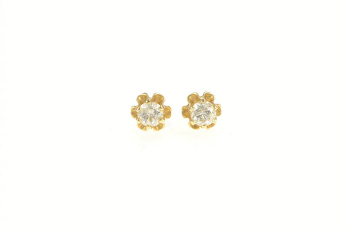 14K 0.26 Ctw Diamond Solitaire Classic Simple Stud Earrings Yellow Gold