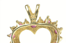 Load image into Gallery viewer, 10K Ruby Diamond Classic Heart Love Symbol Pendant Yellow Gold