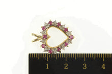Load image into Gallery viewer, 10K Ruby Diamond Classic Heart Love Symbol Pendant Yellow Gold