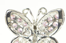 Load image into Gallery viewer, 10K Pink &amp; White CZ Encrusted Butterfly Fashion Pendant White Gold