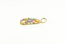 Load image into Gallery viewer, 14K Amethyst Blue Topaz Citrine Squared Cluster Pendant Yellow Gold