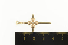Load image into Gallery viewer, 14K Diamond Cross Heart Accent Christian Symbol Pendant Yellow Gold