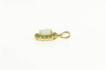 Load image into Gallery viewer, 14K Opal Emerald Halo Oval Statement Pendant Yellow Gold
