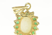 Load image into Gallery viewer, 14K Opal Emerald Halo Oval Statement Pendant Yellow Gold