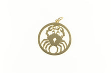 Load image into Gallery viewer, 14K Cancer Zodiac Star Sign Astrology Symbol Pendant Yellow Gold