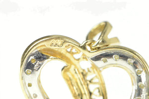 10K Diamond Heart Love Symbol I Love You Pendant Yellow Gold