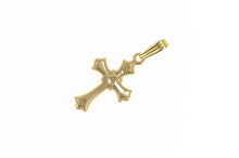 Load image into Gallery viewer, 14K Retro Puffy Cross Christian Faith Symbol Pendant Yellow Gold