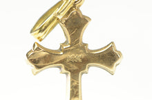 Load image into Gallery viewer, 14K Retro Puffy Cross Christian Faith Symbol Pendant Yellow Gold