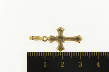 Load image into Gallery viewer, 14K Retro Puffy Cross Christian Faith Symbol Pendant Yellow Gold