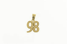 Load image into Gallery viewer, 14K 98 Number Cut Out Year 1998 Pendant Yellow Gold