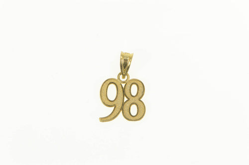 14K 98 Number Cut Out Year 1998 Pendant Yellow Gold