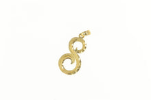Load image into Gallery viewer, 14K Diamond Cut S Swirl Letter Initial Monogram Pendant Yellow Gold