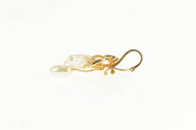 Load image into Gallery viewer, 14K Abstract Leaf Pearl Fruit Cluster Statement Pendant Yellow Gold