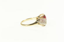 Load image into Gallery viewer, 14K Victorian Oval Syn. Ruby Moonstone Gothic Ring Yellow Gold
