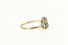 Load image into Gallery viewer, 14K Victorian Emerald Ruby Squared Statement Ring Yellow Gold