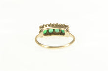 Load image into Gallery viewer, 14K Victorian Emerald Ruby Squared Statement Ring Yellow Gold