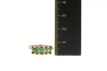 Load image into Gallery viewer, 14K Victorian Emerald Ruby Squared Statement Ring Yellow Gold