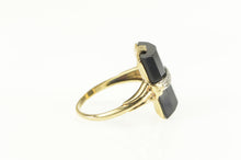 Load image into Gallery viewer, 10K Art Deco Unique Black Onyx Diamond Squared Ring Yellow Gold