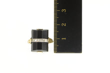 Load image into Gallery viewer, 10K Art Deco Unique Black Onyx Diamond Squared Ring Yellow Gold