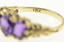 Load image into Gallery viewer, 10K Victorian Amethyst Filigree Statement Ring Yellow Gold
