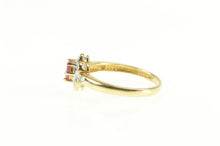 Load image into Gallery viewer, 14K Natural Ruby Diamond Halo Engagement Ring Yellow Gold