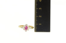 Load image into Gallery viewer, 14K Natural Ruby Diamond Halo Engagement Ring Yellow Gold