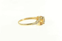 Load image into Gallery viewer, 10K Smoky Quartz Diamond Cushion Three Stone Ring Yellow Gold