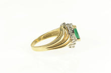 Load image into Gallery viewer, 14K Marquise Emerald Diamond Halo Engagement Ring Yellow Gold