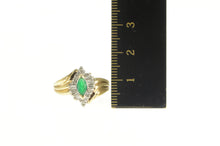 Load image into Gallery viewer, 14K Marquise Emerald Diamond Halo Engagement Ring Yellow Gold