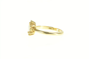 14K Natural Opal Diamond Halo Classic Statement Ring Yellow Gold