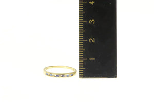 14K Sapphire Diamond Classic Wedding Band Ring Yellow Gold