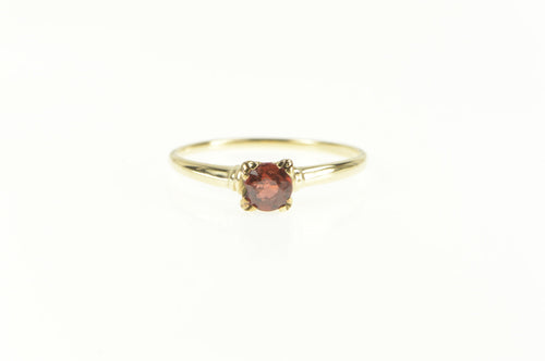 10K Solitaire Classic Garnet January Birthstone Ring Yellow Gold